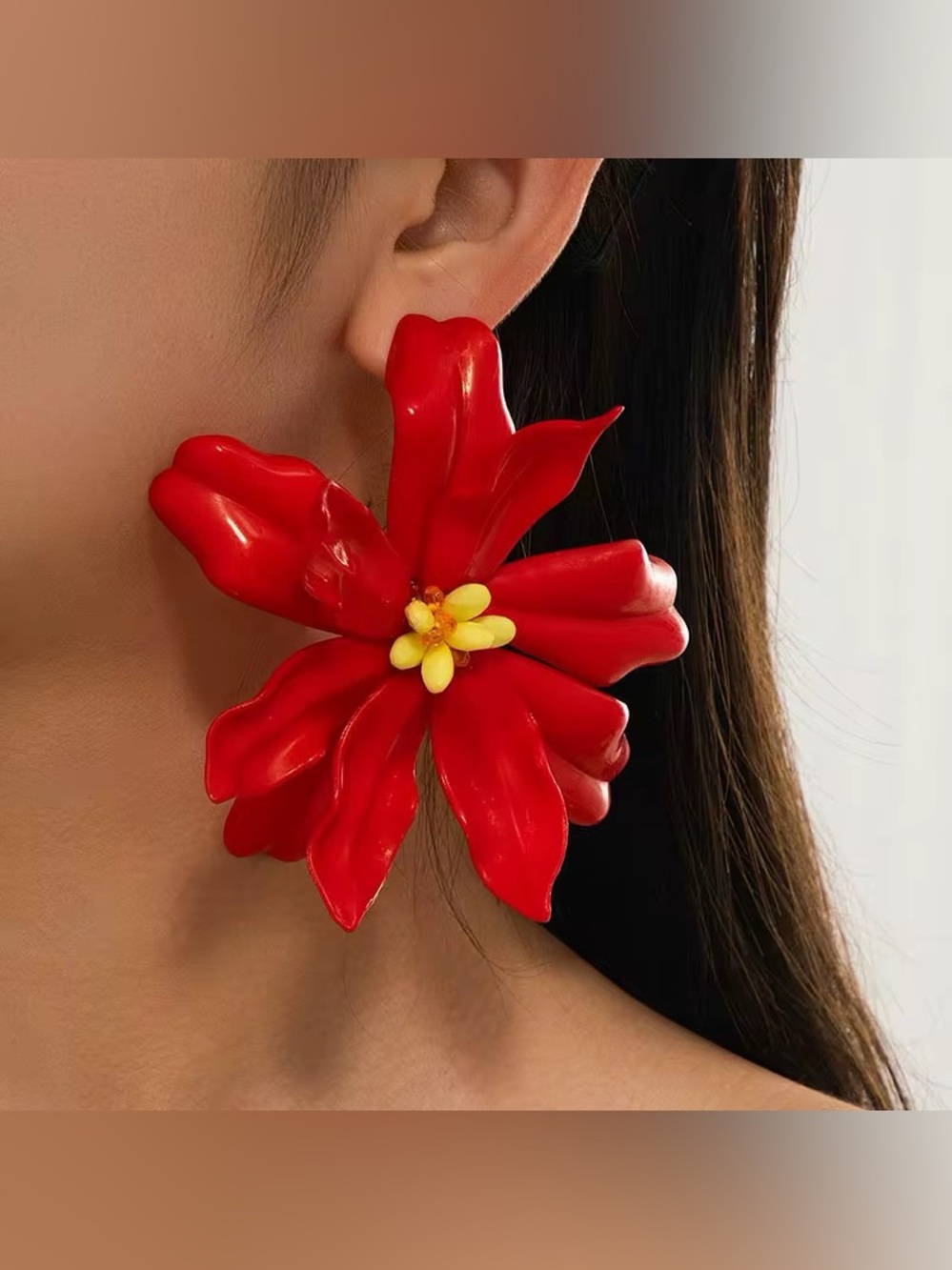 Floral Statement Earrings - Bold Flower Stud